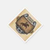 ローピングカウボーイADD名ウェスタンファミリーホースランチ スタンダードカクテルナプキン (角)