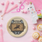 ローピングカウボーイADD名ウェスタンファミリーホースランチ ペーパープレート (パーティー)