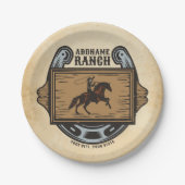 ローピングカウボーイADD名ウェスタンファミリーホースランチ ペーパープレート (正面)