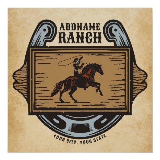 ローピングカウボーイADD名ウェスタンファミリーホースランチ ポスター (正面)