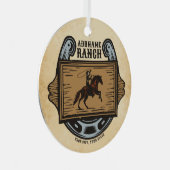 ローピングカウボーイADD名ウェスタンファミリーホースランチ メタルオーナメント (正面右)