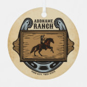 ローピングカウボーイADD名ウェスタンファミリーホースランチ メタルオーナメント (正面)