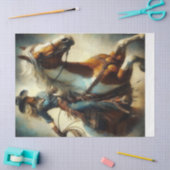 ローピング女性のカーボーイ1ティッシュペーパー 薄葉紙 (クラフト)