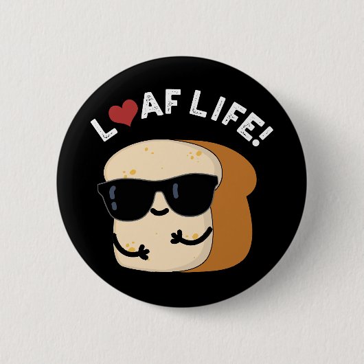 ローフおもしろいライフ前向きパンプリン黒BG 缶バッジ (正面)