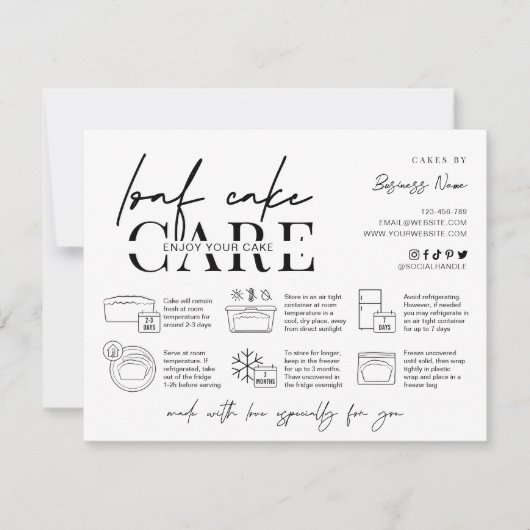 ローフのパウンドケーキのミニマリストのベーカー気にの指示 サンキューカード (正面)