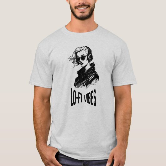 ローファイ・バイブス ベクターアート Tシャツ (正面)