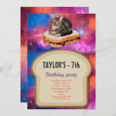 ローフパンキャットイン宇宙招待状 招待状 (正面/裏面)