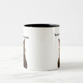 ローブおもしろいとコーヒーでぶつぶつ言う猫 ツートーンマグカップ (中央)