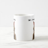 ローブおもしろいに身を包み、コーヒー猫に不機嫌な猫 コーヒーマグカップ (中央)