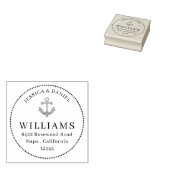 ロープいかりはっきりしたファミリ名カスタム住所 ラバースタンプ (押印)