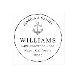 ロープいかりはっきりしたファミリ名カスタム住所 ラバースタンプ