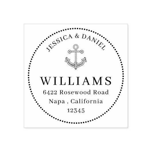 ロープいかりはっきりしたファミリ名カスタム住所 ラバースタンプ (インプリント)