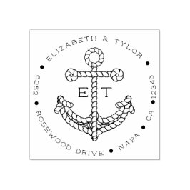 ロープいかりカスタムモノグラムの差出人住所 ラバースタンプ