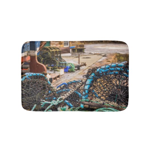 ロープおよびエビ取りかご| Pittenweem、スコットランド バスマット (正面)