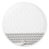 ロープとの白く航海のないかりのデザイン セラミックノブ (正面)