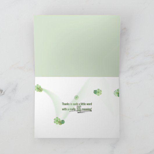 ロープとアイビー忘れの私はカー感謝していドなし カード (内部)