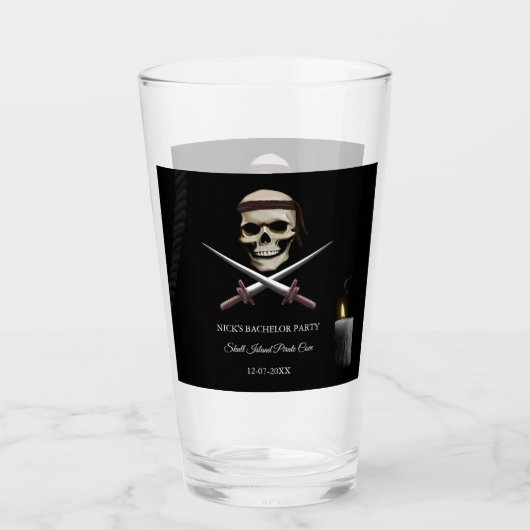 ロープとスカル海賊学士号/バースデーパーティー タンブラーグラス (正面)