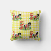 ロープと馬を持つカウボーイキッド クッション (正面)