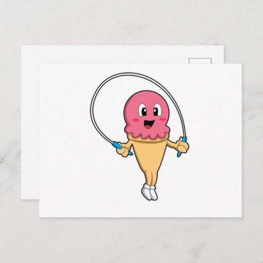 ロープのあるフィットネスセンターでのアイスクリーム ポストカード (正面/裏面)