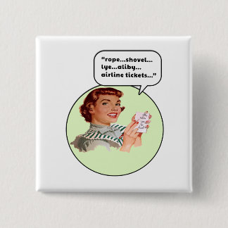 ロープのシャベルのアルカリ液 缶バッジ