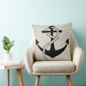 ロープのリネンバーラップの装飾用クッションを持つ黒いいかり クッション (椅子)