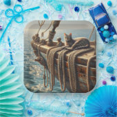 ロープの上のタビー航海のネコ ペーパープレート (パーティー)