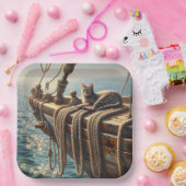 ロープの上のタビー航海のネコ ペーパープレート (パーティー)