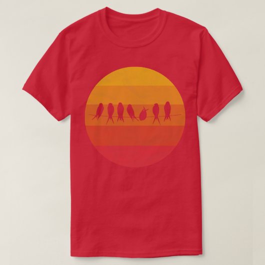 ロープの上の鳥 Tシャツ (デザイン正面)
