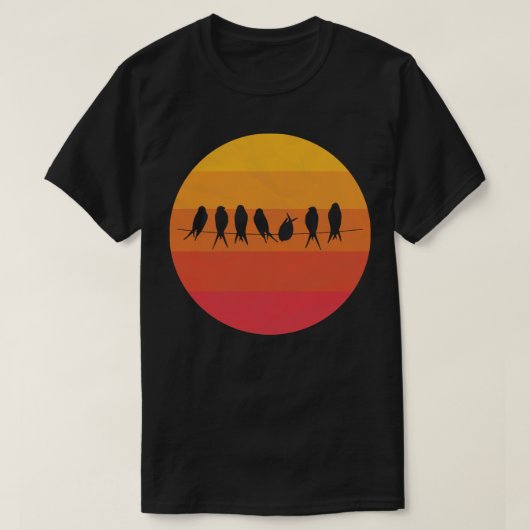ロープの上の鳥 Tシャツ (デザイン正面)