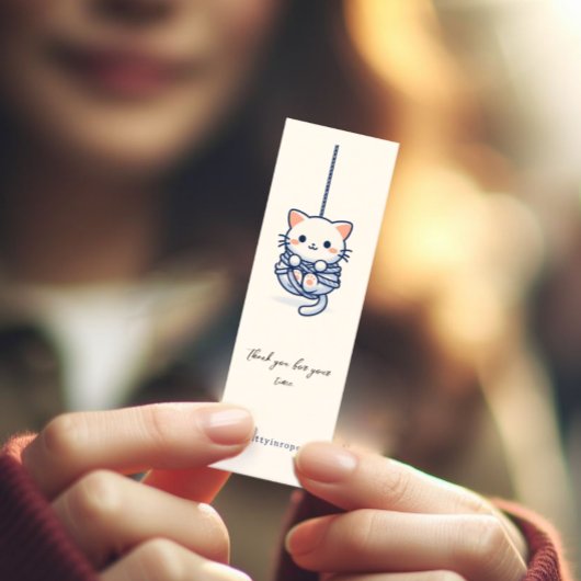 ロープの子猫、名刺 スキニー名刺