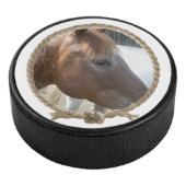 ロープの投げ縄の円フレームのカスタムな写真のデザイン アイスホッケーパック (3/4)