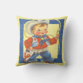 ロープの枕を持つ西部のレトロの小さいカウボーイ クッション (裏面)