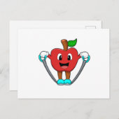 ロープを使ったフィットネスをするApple ポストカード (正面/裏面)