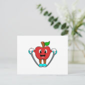 ロープを使ったフィットネスアップル ポストカード (スタンド正面)