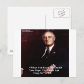 ロープを握りしめろ FDR 引用句 ポストカード (正面/裏面)