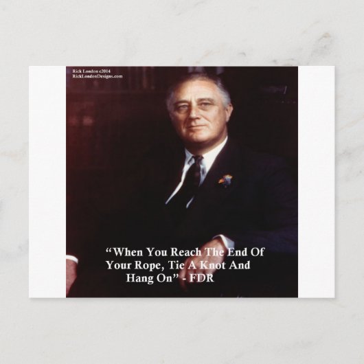 ロープを握りしめろ FDR 引用句 ポストカード (正面)