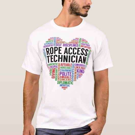 ロープアクセス技術者ハート Tシャツ (正面)