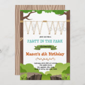ロープウォーク活動の誕生日の招待 招待状 (正面/裏面)