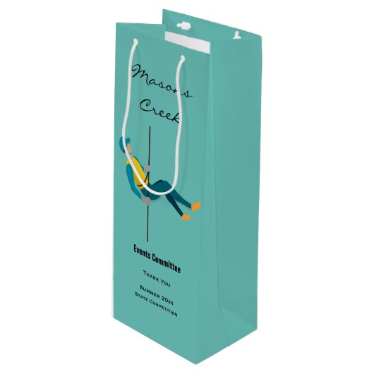 ロープクライミング ワインギフトバッグ (正面アングル)