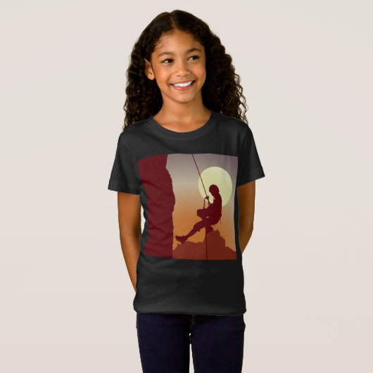 ロープクライムオンジオスティックガールマウンテン登山 Tシャツ (正面フル)
