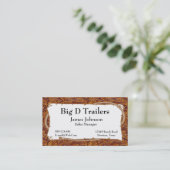 ロープサイン付き茶色の工具付き革プリント 名刺 (スタンド正面)