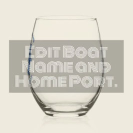 ロープシップ航海のホイールボート名ウェルカムアボード ステムなしワイングラス