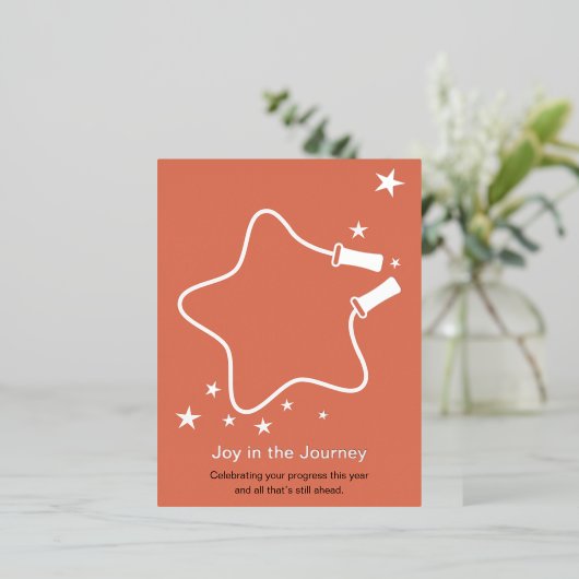 ロープジョイをスキップする旅フィットネスクリスマス 箔シーズンポストカード (立ち正面)