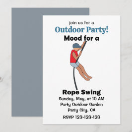 ロープスウィングの気分で屋外パーティー 招待状