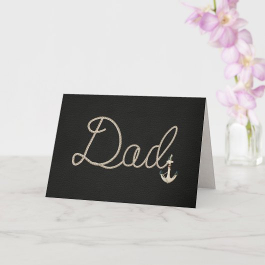 ロープデザインといかりパパの誕生日 カード (蘭)