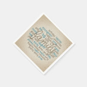 ロープデザインファミリーワードクラウド スタンダードカクテルナプキン (角)