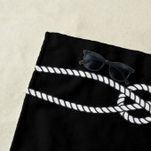 ロープノット&ハートパーソナライズされたビーチタオル ビーチタオル (インサイチュ)