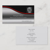 ロープノット、レッドとブラックのスウッシュがメタリック効果に 名刺 (正面/裏面)