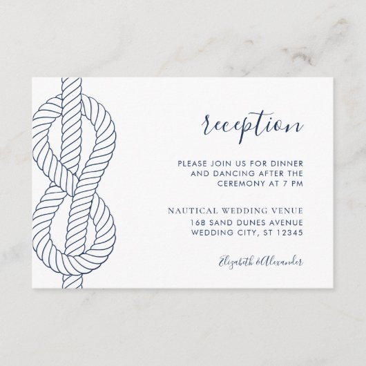 ロープノッ航海のクウェディングレセプション エンクロージャーカード (正面)