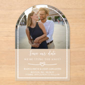 ロープハート結び航海の付け日付の保存 アクリル招待状 (正面)